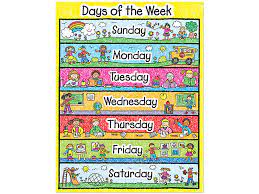 This way, you'll be able to use the same copy for months at a time. Kid Drawn Days Of The Week Poster At Lakeshore Learning
