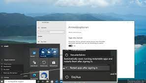 Windows 10 Apps neu starten, bei einem Neustart, über das Startmenü  aktivieren oder deaktivieren - Deskmodder.de
