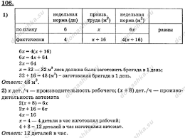 Готовое домашние задание из решебников по алгебре 7 класса. Zadanie 106 Algebra 7 Klass Alimov Sh A Kolyagin Yu M Sidorov Yu V Fedorova N E Gdz