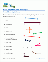 A visible line is used to indicate the visible edges and intersections of . Lines Segments Rays And Angles Worksheets K5 Learning