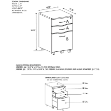 Legal/leer file drawer minimum cabinet dimensions *standard*. Techni Mobili 3 Drawer Mobile File Cabinet In Mahogany Rta S07 M615