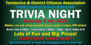 Tamborine Trivia Night Jul 2026