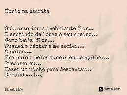Ebrio Na Escrita Submisso A Uma Ricardo Melo