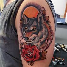 40 Neo Traditional Wolf Tattoo Ideas For Men Wild Designs Traditional Wolf Tattoo Neo Traditional Wolf Tattoo Traditional Wolf