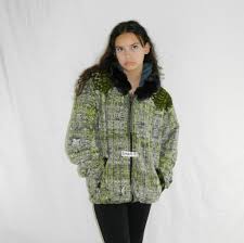 Hooded jacket in native Ikat and brocade fleece lined with fur hood -  Ixchel, Inc. - Handmade Apparel and Accessories Inspired By Music