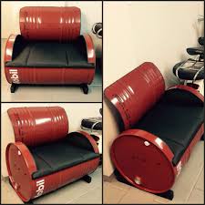 Custom Design Decor Oil Barrel Seat Meubles En Tonneau Recyclage Metal Bidon