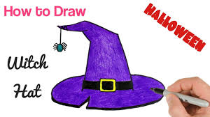 Today i will be showing you how to draw the wi How To Draw A Witch Hat Halloween Drawings Step By Step Youtube