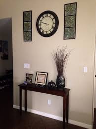 Narrow Entryway Table Wall Clock With Wall Decorations Work Well Narrow Entryway Table Small Entryway Table Hall Wall Decor
