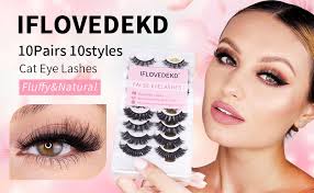 Amazon.com: IFLOVEDEKD False Lashes Soft Mink Lashes 3D Strip Lashes Thick  Eye Lashes 10 Pairs False Eyelashes natural look Cat Eye Lashes Wispy Fake  Eyelashes Fluffy Natural Eye Lashes Multipack : Beauty