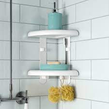 Transform wasted corner space into a valuable storage area with zenna home tension corner pole caddy. Rebrilliant Adhesive Mount Shower Caddy Reviews Wayfair