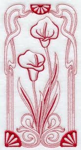 Art Nouveau Calla Lily I Think I D Rather Have It In Different Colors Art Nouveau Flowers Machine Embroidery Designs Redwork Embroidery Designs