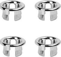 4 Pack Bathroom Basin Sink Round Hole Trim Chrome Overflow Cover Rings Hole Insert in Cap Hollow Ring Triangle for Hole Diameter Replacement Ceramic ...