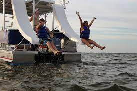Choose men's sandals and men's slide sandals from cabela's with air mesh design to promote air flow, quick drying, and prompt draining. Pontoon Boats With Slides Destin Vacation Boat Rentals