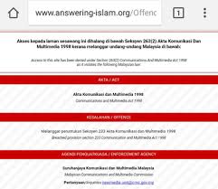 The goal of the act is to provide for and regulate the converging communications and multimedia industries. Website Proselytizing Christianity Blocked By Malaysian Government Sinar Project