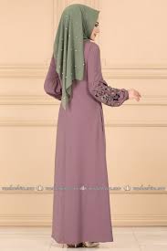 Moda Selvim Yakasi Ve Kollari Nakisli Ferace 757st241 Pudra Dresses Trendy Dresses Long Sleeve Dress