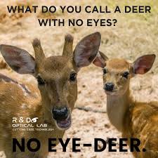 Ready To Lighten Things Up For The Weekend You Can Never Have Enough Eye Humor Optometry Opticianry Vision Optometr Friday Humor Optometrist No Eye Deer