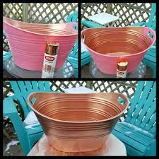 Diy Bin Makeover 1 Dollar Tree Bin 4 Copper Metallic Spray Paint From Michaels 5 Copper Tub Dollar Tree Wedding Dollar Store Diy Wedding Tree Decorations