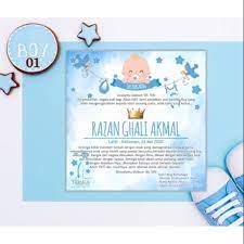Akan tetapi untuk lelaki diutamakan 2 ekor dan 1 ekor untuk perempuan berdasarkan hadist di bawah ini: Kartu Aqiqah Bayi Laki Laki Shopee Indonesia