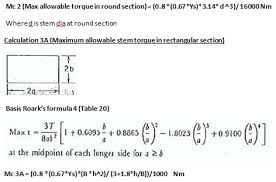 Maximum Allowable Stem Torque Mast