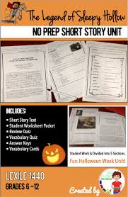The Legend Of Sleepy Hollow Complete Unit Legend Of Sleepy Hollow Holiday Lesson Plan Teaching 5th Grade