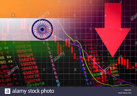 India Bombay Stock Exchange Market Crisis Red Market Price