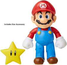 Amazon Com Nintendo Super Mario 4 Articulated Figure With Super Star Toys Games Super Mario Mario Super Mario Bros