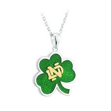 Notre Dame Necklace Sterling Silver Gold Plated Shamrock Silver Gold Notre Dame Necklace Irish Necklace