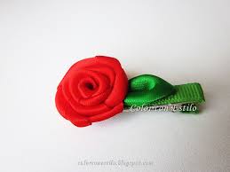 Gancho Para El Cabello Con Rosa Roja Ganchos Para El Cabello Ganchillo Cabello