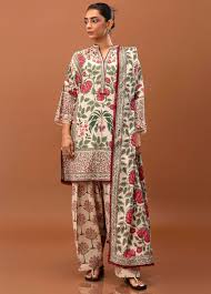 Mahay By Sana Safinaz Embroidered Slub 3 Piece Unstitched Suit H243-00