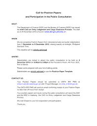 Position paper template answer the following question, pertaining to your country's history and views about the topic, using professional but simple language. Https Customs Gov Ph Wp Content Uploads 2016 10 Call For Position Papers And Participation In The Public Consultation On Entry Lodgement And Cargo Clearance Process Pdf