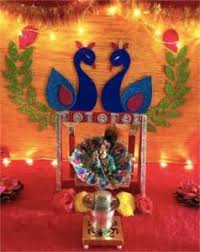 Celebrates the birth of lord krishna by preparing traditional krishna jayanti recipes. Best Janmashtami Decoration Ideas Jhula Mandir Krishna Idol Pooja Thali