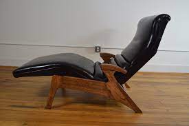 Mid century leather chaise lounge. Erwin Lambeth Mid Century Modern Leather Adjustable Chaise Lounge Galaxiemodern