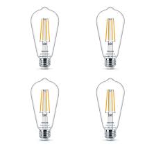 Philips Soft White St19 Led 40 Watt Equivalent Dimmable Smart Wi Fi Wiz Connected Wireless Light Bulb 4 Pack 555557 The Home Depot In 2020 Wireless Light Bulb Wireless Lights Light Bulb