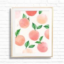 Watercolor Peach Pattern Art Print Printable Peach Nursery Etsy In 2021 Watercolour Nursery Art Unicorn Nursery Art Nursery Art Prints