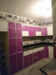 هاي ميتالك مطبخ Uv شرائح بيج مع موف مع جرانيت جالكسي تم Facebook