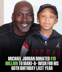The largest individual donation in Make-A-Wish history—Michael Jordan  proving his greatness transcends the game.