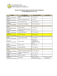 Templat jadual waktu (waktu kuliah & waktu rehat). Jadual Ifthar Dan Moreh
