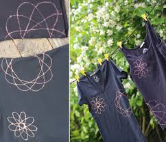 Shirts Mit Gebleichtem Muster Paste Aus Eau De Javel Und Speisestarke Stoff Bedrucken Stoffdruck Kleidung Bleichen