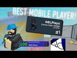 Playing Against The Best Mobile Player In Arsenal Roblox Youtube