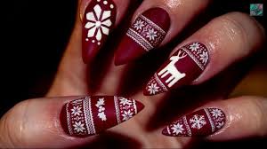 Cute Matte Christmas Sweater Stiletto Nails I M In Love Nail Design Nail Art Nail Cute Christmas Nails Christmas Nail Designs Christmas Nail Art Designs