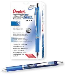 Amazon.com: Pentel® EnerGel™ RTX Retractable Liquid Gel Pens, Fine Point,  0.5 mm, 54% Recycled, Assorted Barrel Colors, Blue Ink, Pack Of 12 Pens :  Office Products