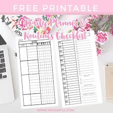 Editable Routine Checklist Daily Planner Printable