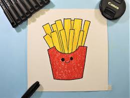 How To Draw French Fries Cute And Easy Drawing Drawing For Kids Easy Drawings Art Prints Quotes draw french fries cute and easy drawing