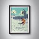 Bromley Vermont Ski Resort Travel Poster, Green Mountains USA ...