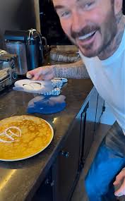 David Beckham Shows Off Pancake-Making Skills — with Special Powdered Sugar  Stencils