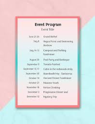 All you have to do is use the text editor to highlight the text you want to change and fill it in. Free 38 Event Program Templates In Pdf Ms Word