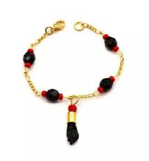 14k Gold Filled Baby Azabache Bracelet Pulsera Mano Azabache Bebe 5 5 Protect Ebay