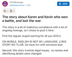 Pro Revenge Karen And Kevin Win The Battle Lose The War In 2020 Revenge Revenge Stories Inspirational Poems About Life