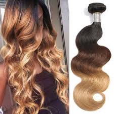 Black And Brown Ombre Bundles 4bundles Lot T1b 4 27 Ombre Hair Weave Bundles Body Wave 3 Tone Black Brown Blonde Human Hair Weft Summer Hair Color Hair Color Hair Bundles