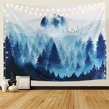 Check out our landscape tapestry kits selection for the very best in unique or custom, handmade pieces from our shops. Dremisland Misty Forest Wall Tapestry Foggy Mountain Tapestries Magical Fog Tree Wall Hanging Nature Landscape Tapestry For Bedroom Living Room Dorm Blue L 148x200cm 58 X79 Amazon Co Uk Welcome